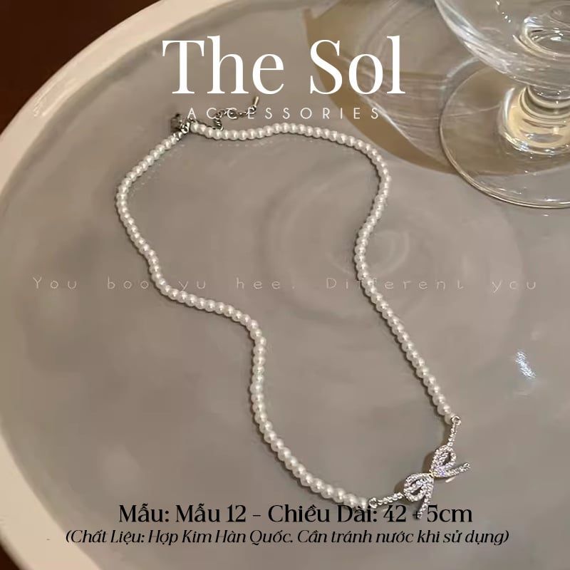  Dây Chuyền Ngọc Trai Dia Bow - Mẫu 12 