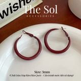  Bông Tai Hàn Quốc Red Hoops 