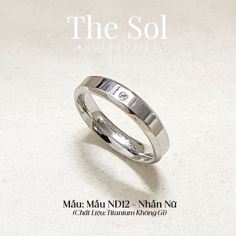  Nhẫn Titan Couple The Diamond - Mẫu NĐ12 