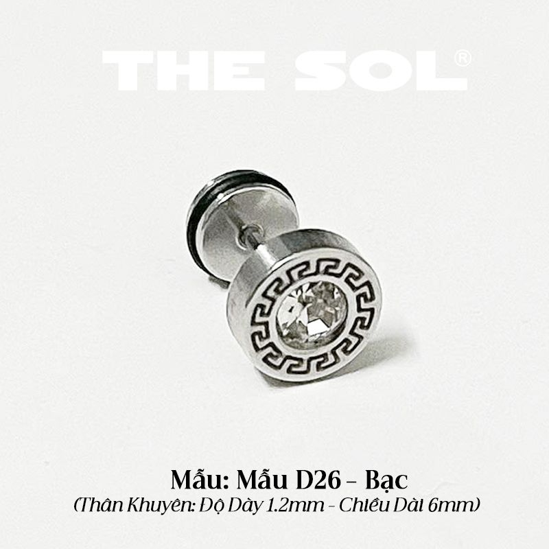  Khuyên Tai Titan Unisex Dia Roman - Mẫu D26 