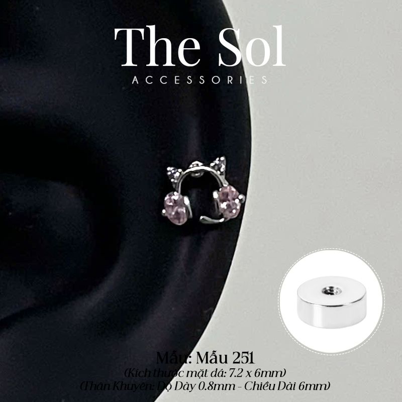  Khuyên Tai Thép Xi Mạ Cat Headphone - Mẫu 251 