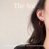  Bông Tai Hàn Quốc Red Hoops 
