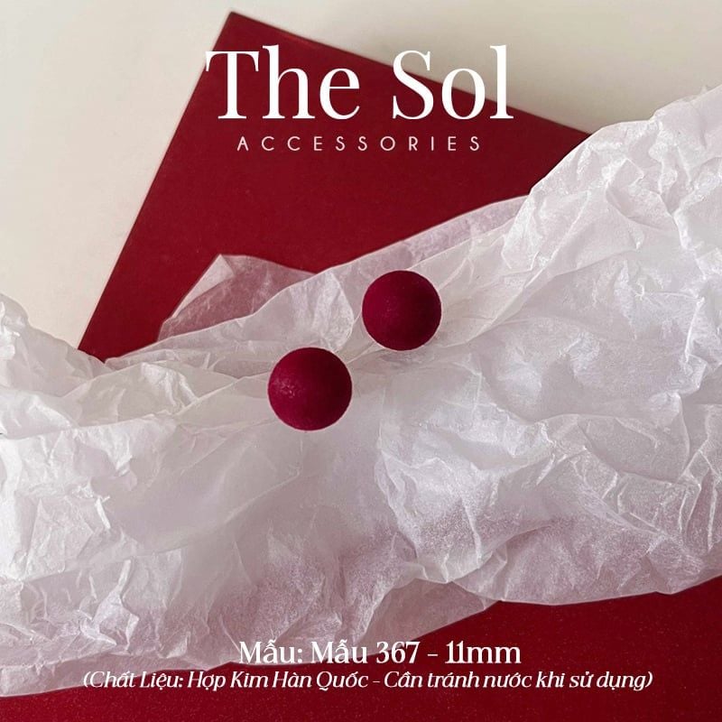  Bông Tai Hàn Quốc Velvet Marble - Mẫu 367 