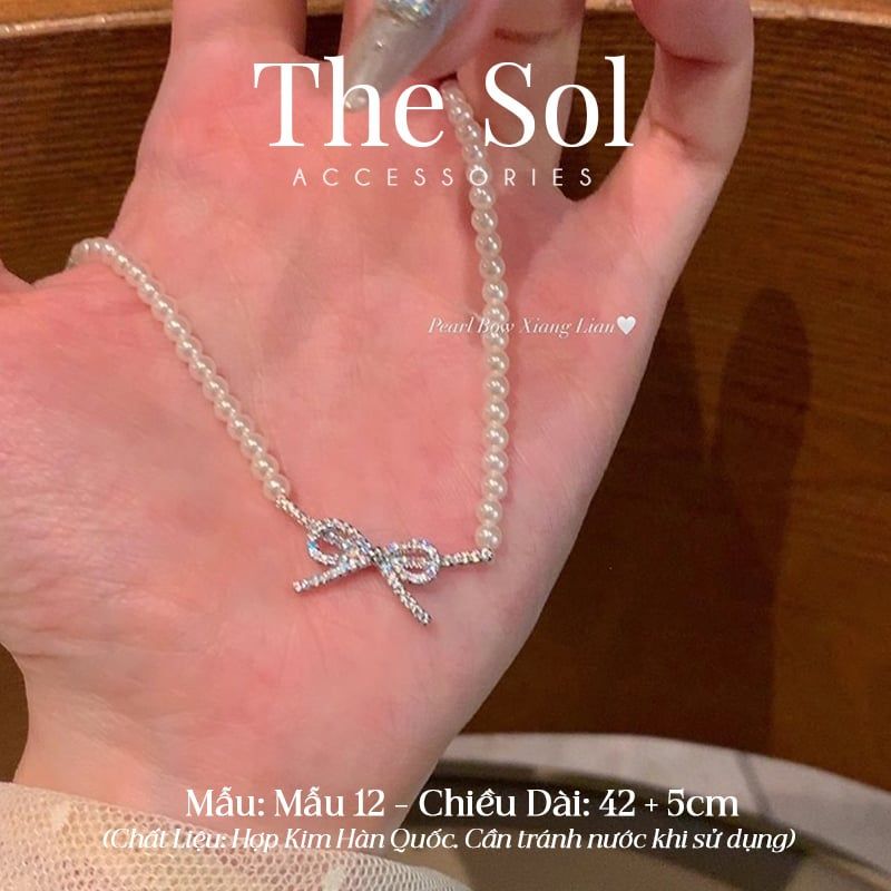  Dây Chuyền Ngọc Trai Dia Bow - Mẫu 12 