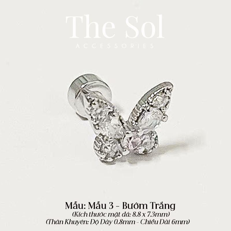  Khuyên Tai Thép Xi Mạ The Butterfly - Mẫu 3 