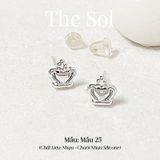 [SHOPEE] Bông Tai Nhựa Nhiều Mẫu Chuôi Su - Màu Bạc 