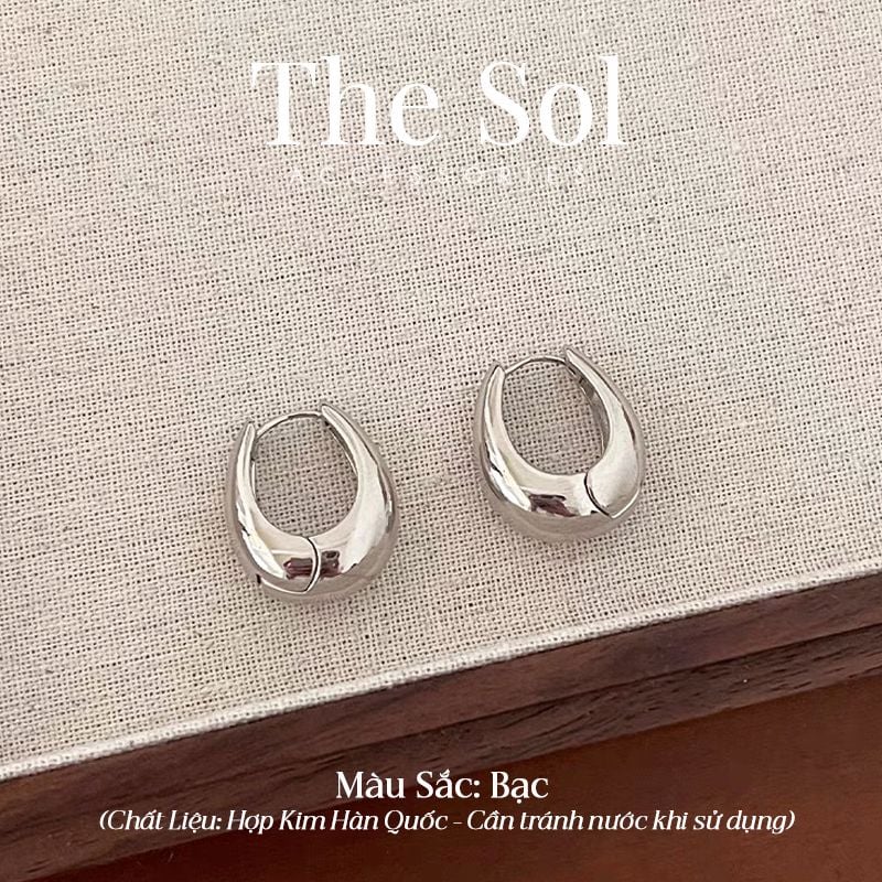  Bông Tai Hàn Quốc Oval Hoops 