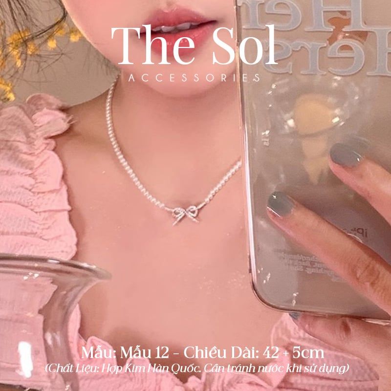  Dây Chuyền Ngọc Trai Dia Bow - Mẫu 12 