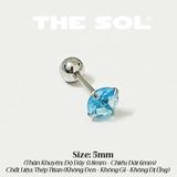  Khuyên Tai Titan The Basic Ngọc - Tròn Xanh Dương 