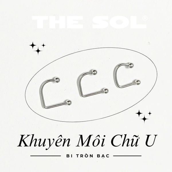  Khuyên Môi Titan Unisex Chữ U Bi Tròn 