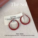  Bông Tai Hàn Quốc Red Hoops 