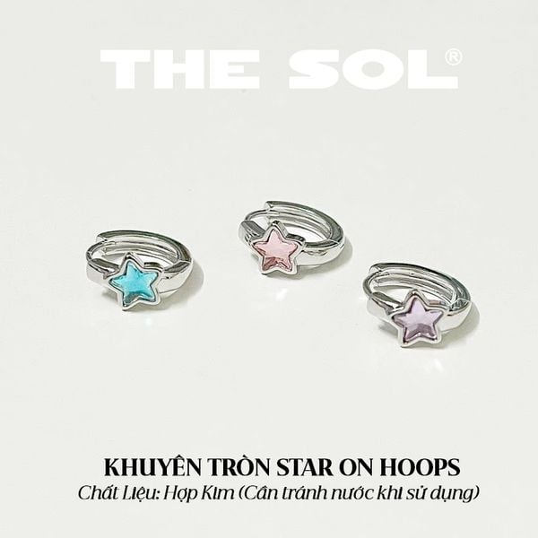  Khuyên Tai Hợp Kim Khuyên Tròn Star On Hoops 