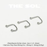  Khuyên Môi Titan Unisex Chữ U Bi Tròn 