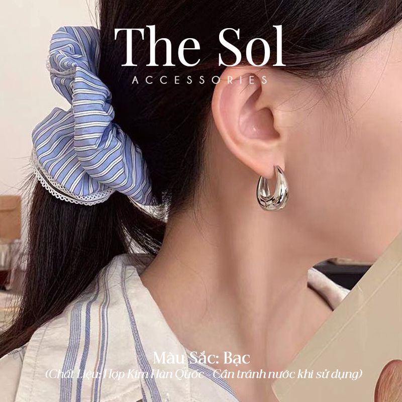  Bông Tai Hàn Quốc Oval Hoops 