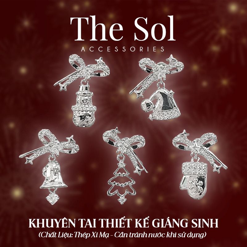  Khuyên Tai Thép Xi Mạ Giáng Sinh - Mẫu 293 