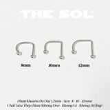  Khuyên Môi Titan Unisex Chữ U Bi Tròn 