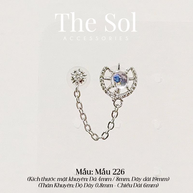  Khuyên Tai Thép Xi Mạ Opal Galaxy - Mẫu 226 
