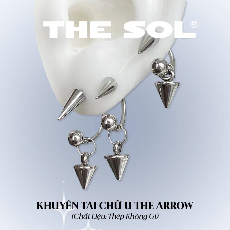  Khuyên Tai Thép Không Gỉ The Arrow 