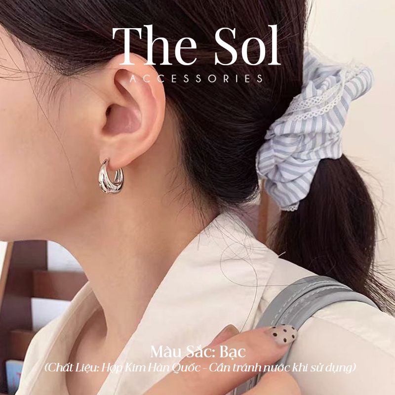 Bông Tai Hàn Quốc Oval Hoops 