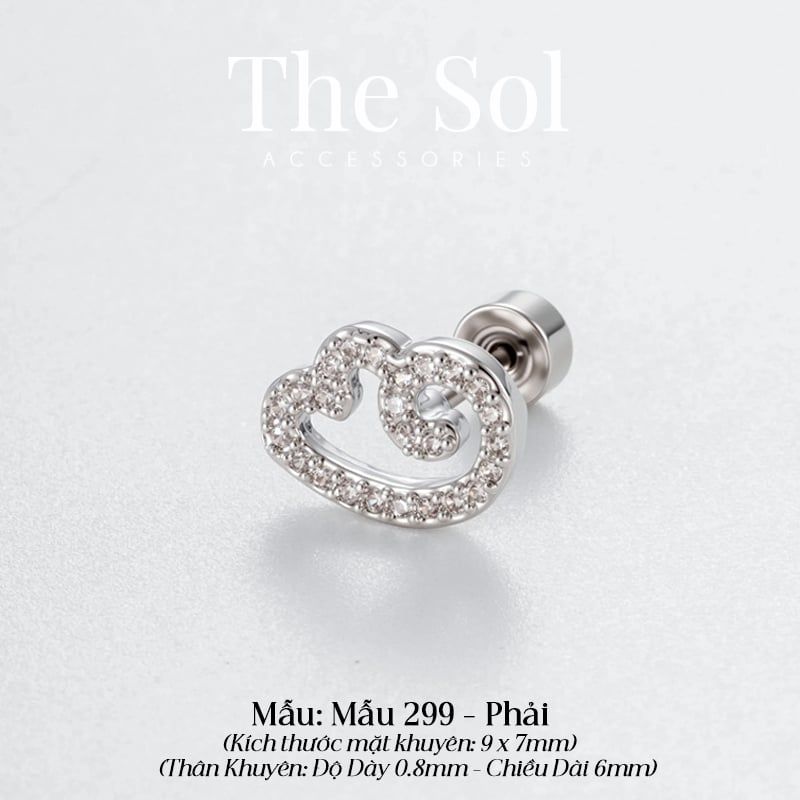  Khuyên Tai Thép Xi Mạ The Wing - Mẫu 299 