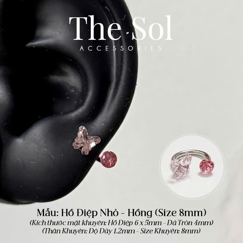  Khuyên Tai Thép Không Gỉ SEPTUM Hồ Điệp Màu Sắc 
