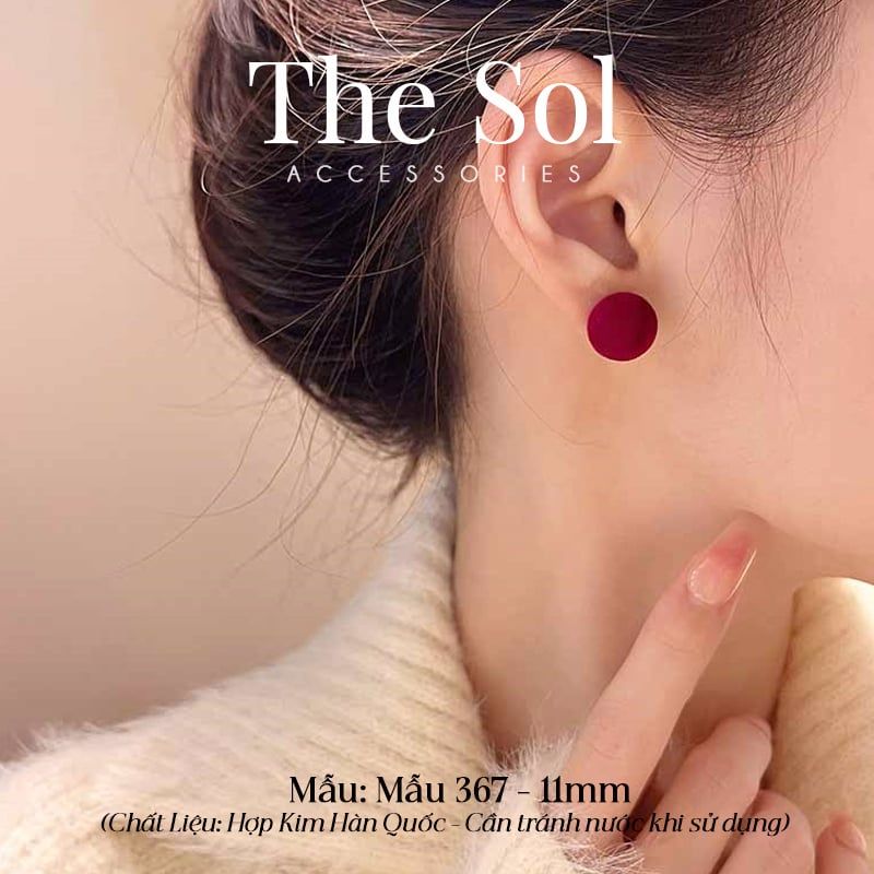  Bông Tai Hàn Quốc Velvet Marble - Mẫu 367 