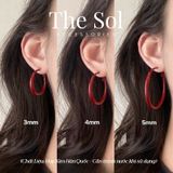  Bông Tai Hàn Quốc Red Hoops 