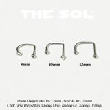  Khuyên Môi Titan Unisex Chữ U Bi Tròn 