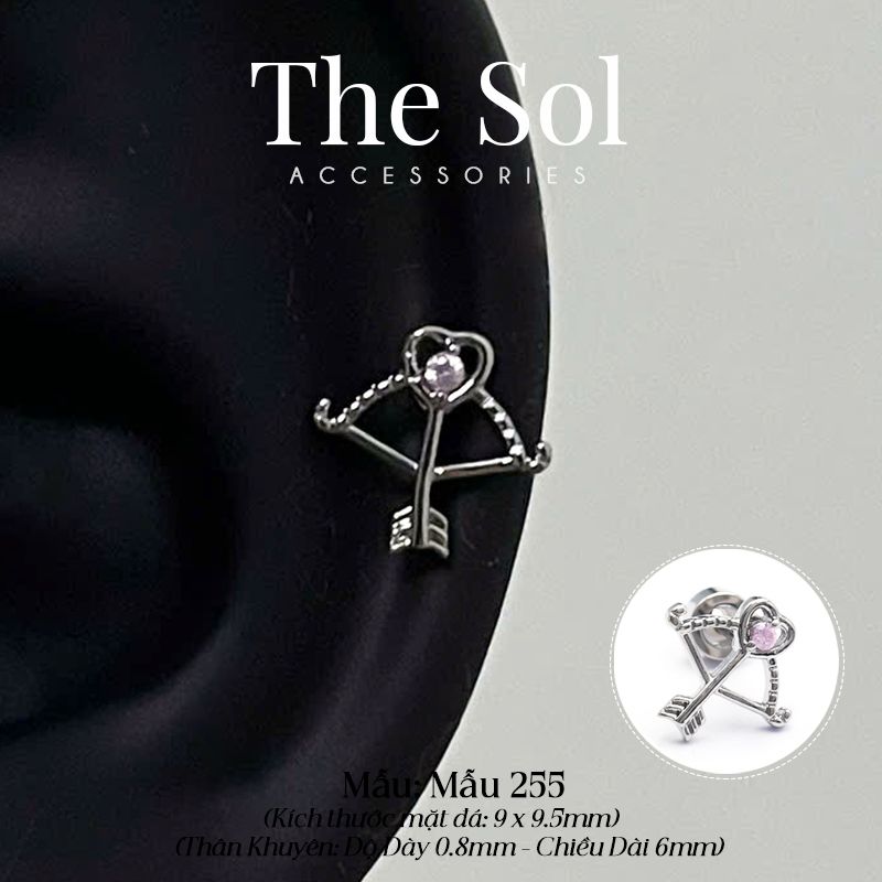  Khuyên Tai Thép Xi Mạ Cupid Bow - Mẫu 255 