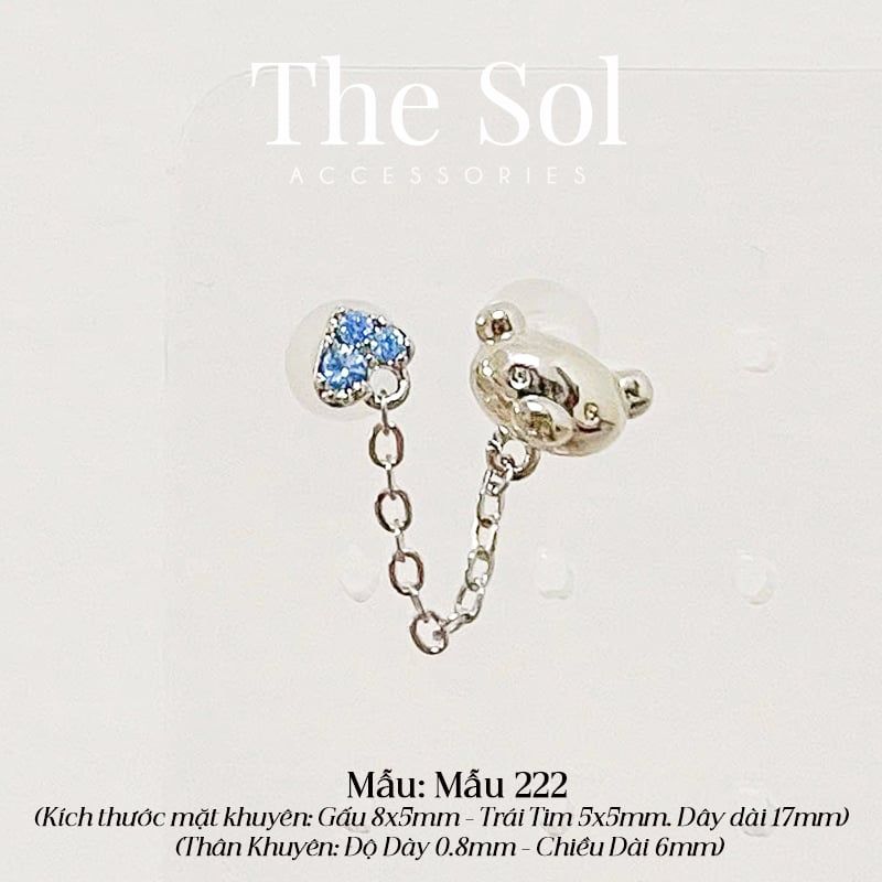  Khuyên Tai Thép Xi Mạ Teddy Bear - Mẫu 222 