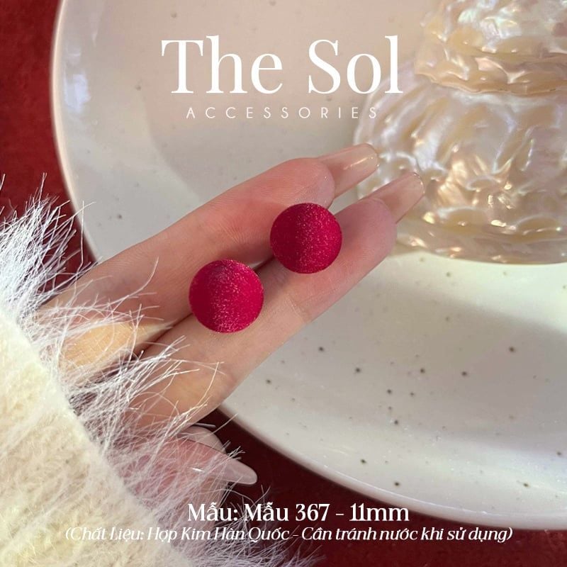  Bông Tai Hàn Quốc Velvet Marble - Mẫu 367 