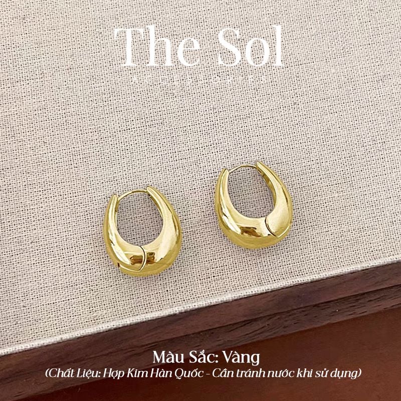  Bông Tai Hàn Quốc Oval Hoops 