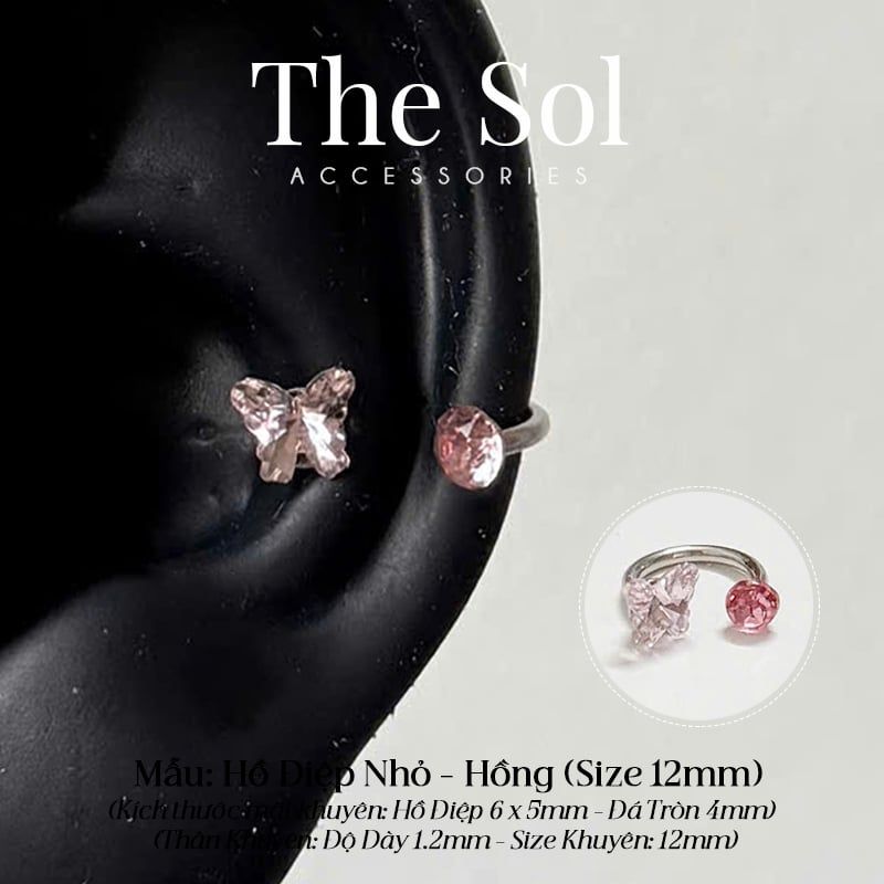  Khuyên Tai Thép Không Gỉ SEPTUM Hồ Điệp Màu Sắc 