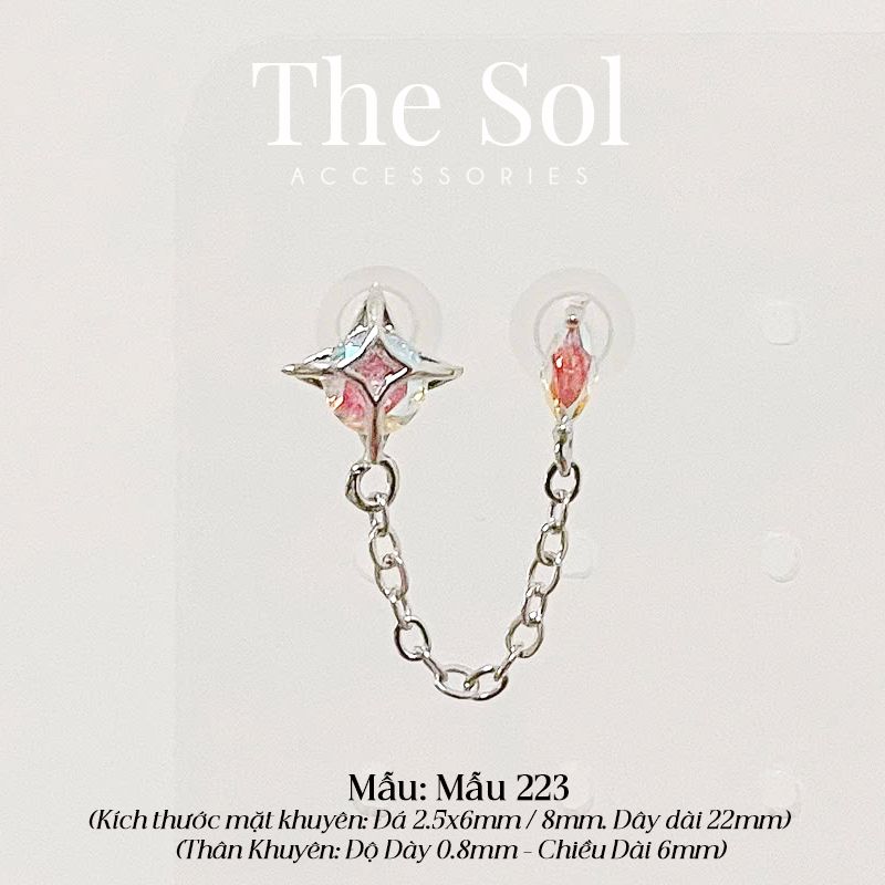  Khuyên Tai Thép Xi Mạ Hologram Bling - Mẫu 223 