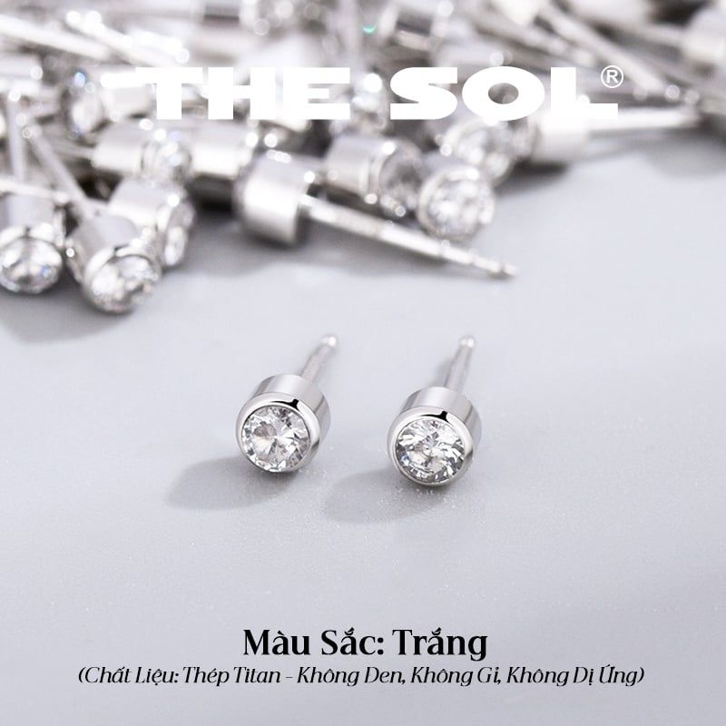  Khuyên Tai Titan Unisex Hỗ Trợ Bấm Xỏ 