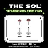  Khuyên Tai TITANIUM G23 ATSM F-136 PLUG-IN Đính Đá Tròn 
