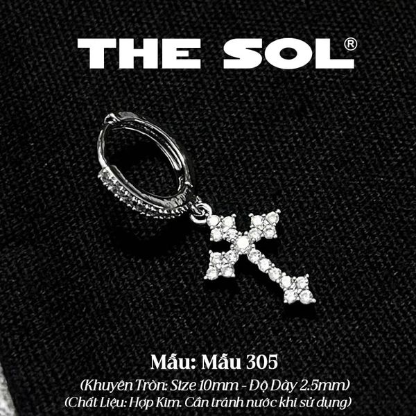  Khuyên Tai Hợp Kim Dia Full Cross - Mẫu 305 