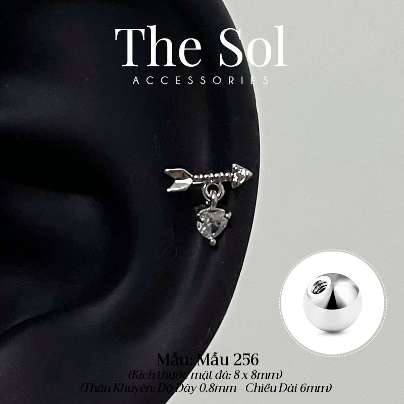  Khuyên Tai Thép Xi Mạ Arrow Love - Mẫu 256 
