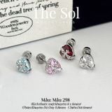  Khuyên Tai Thép Xi Mạ Cross In Heart - Mẫu 298 