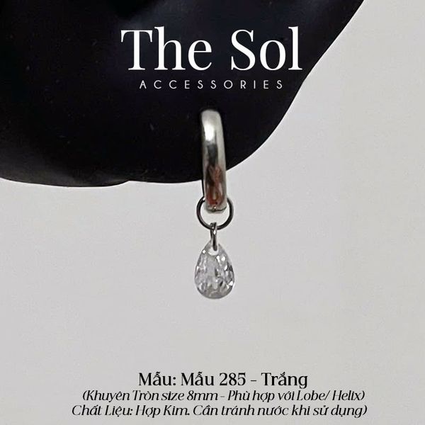  Khuyên Tai Hợp Kim Drop Diamond - Mẫu 285 