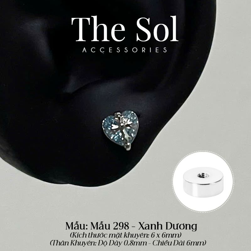  Khuyên Tai Thép Xi Mạ Cross In Heart - Mẫu 298 