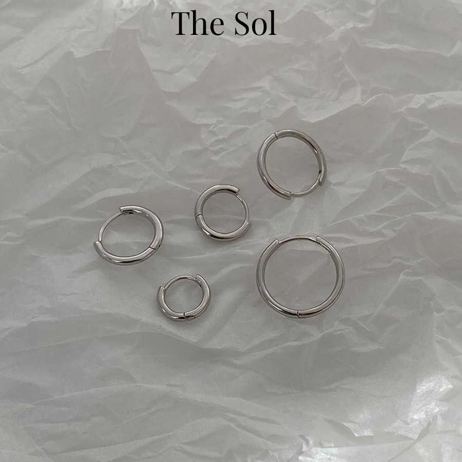  Khuyên Tai Titan Unisex Khuyên Tròn 1.6mm - 1 Chiếc 