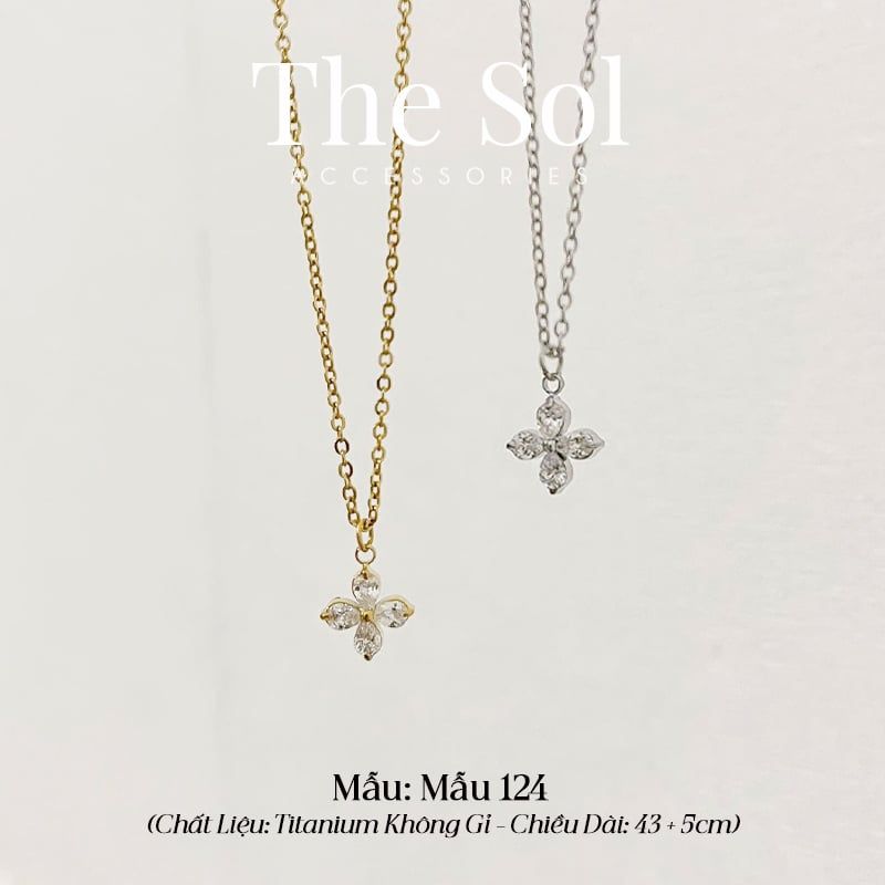  Dây Chuyền Titan Diamond Clover - Mẫu 124 