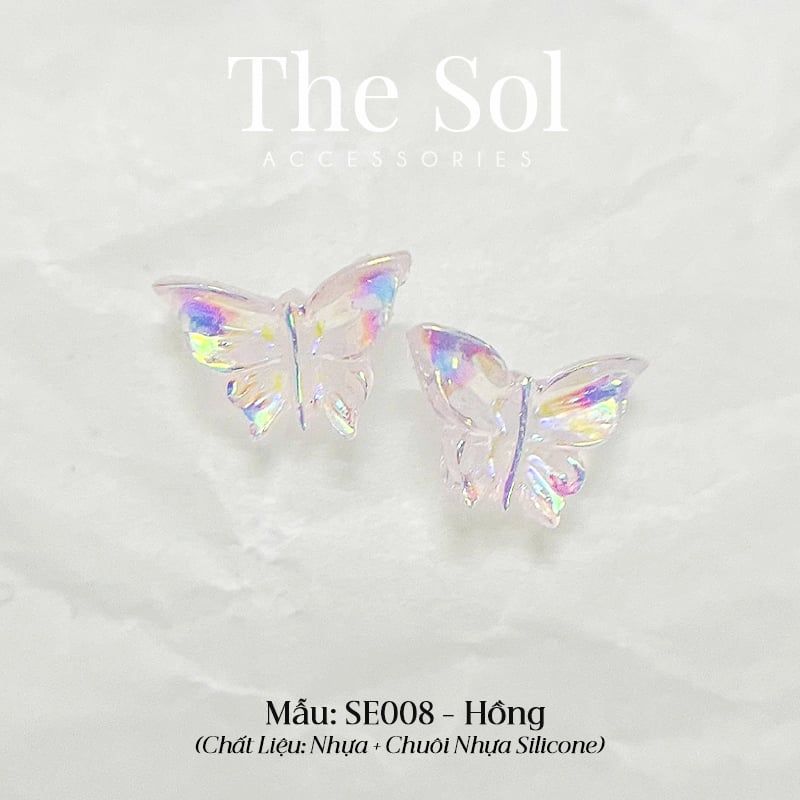  Bông Tai Nhựa Hologram Butterfly 