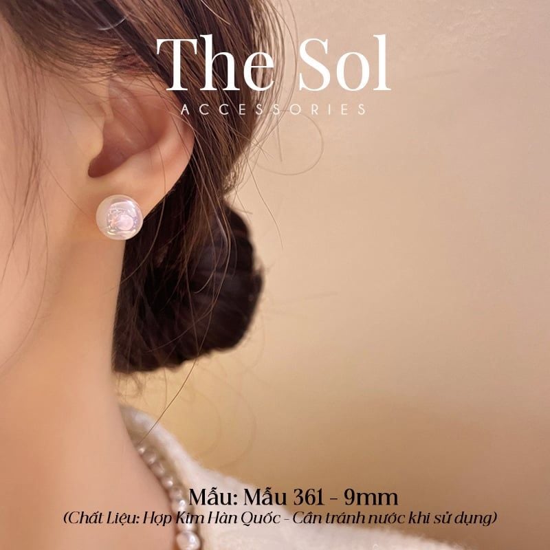  Bông Tai Hàn Quốc Hologram Bean - Mẫu 361 