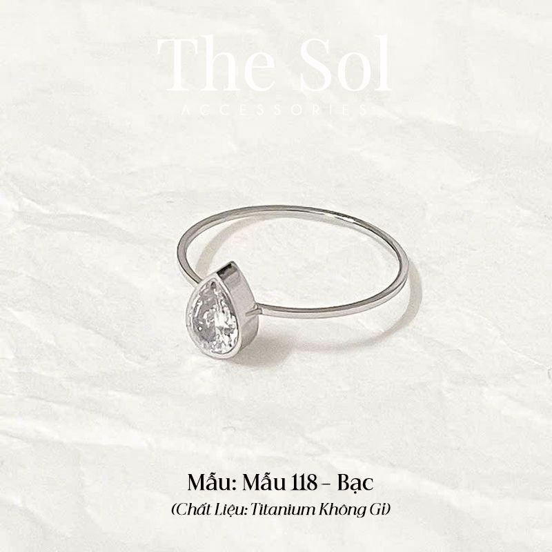  Nhẫn Titan Diamond Drop - Mẫu 118 