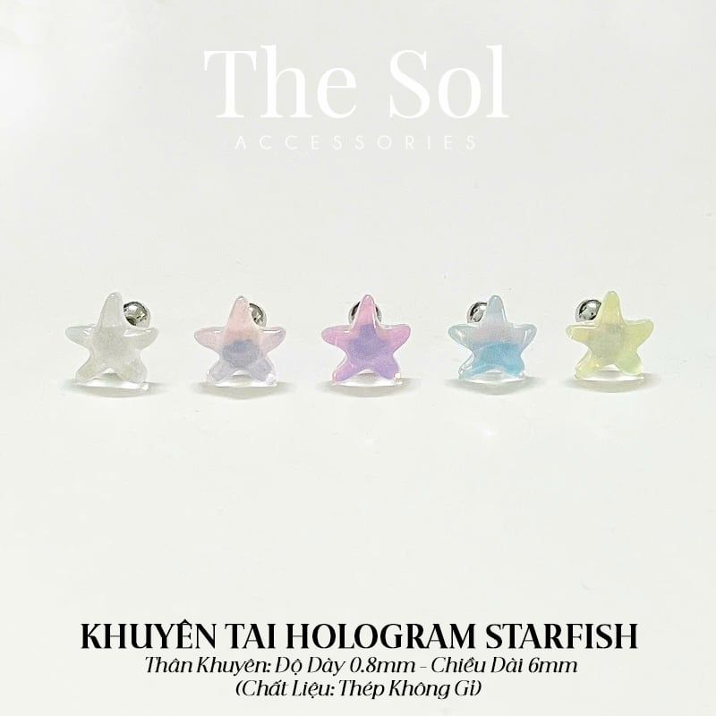 Khuyên Tai Titan Hologram Starfish [1 CHIẾC] 
