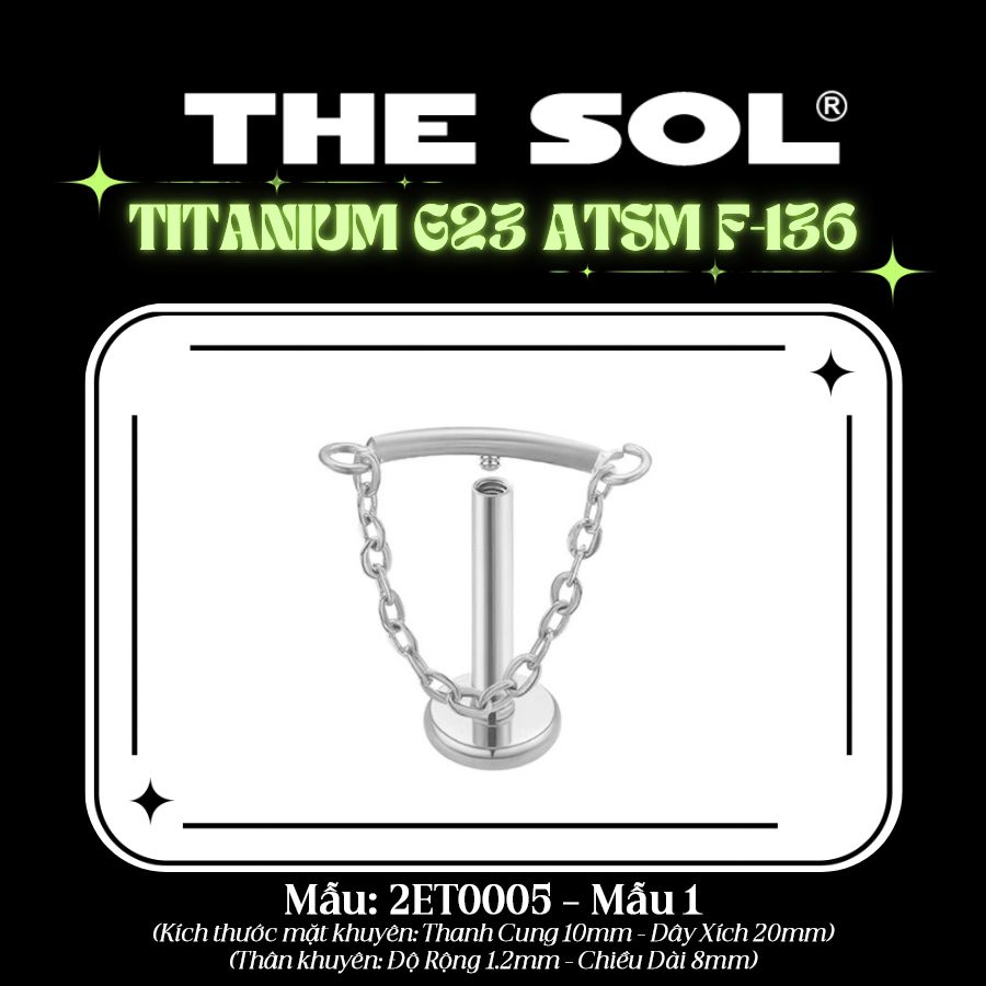  Khuyên Tai TITANIUM G23 ATSM F-136 HIDDEN HELIX 