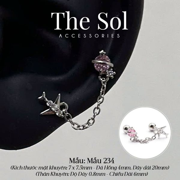  Khuyên Tai Thép Xi Mạ Airplane - Mẫu 234 