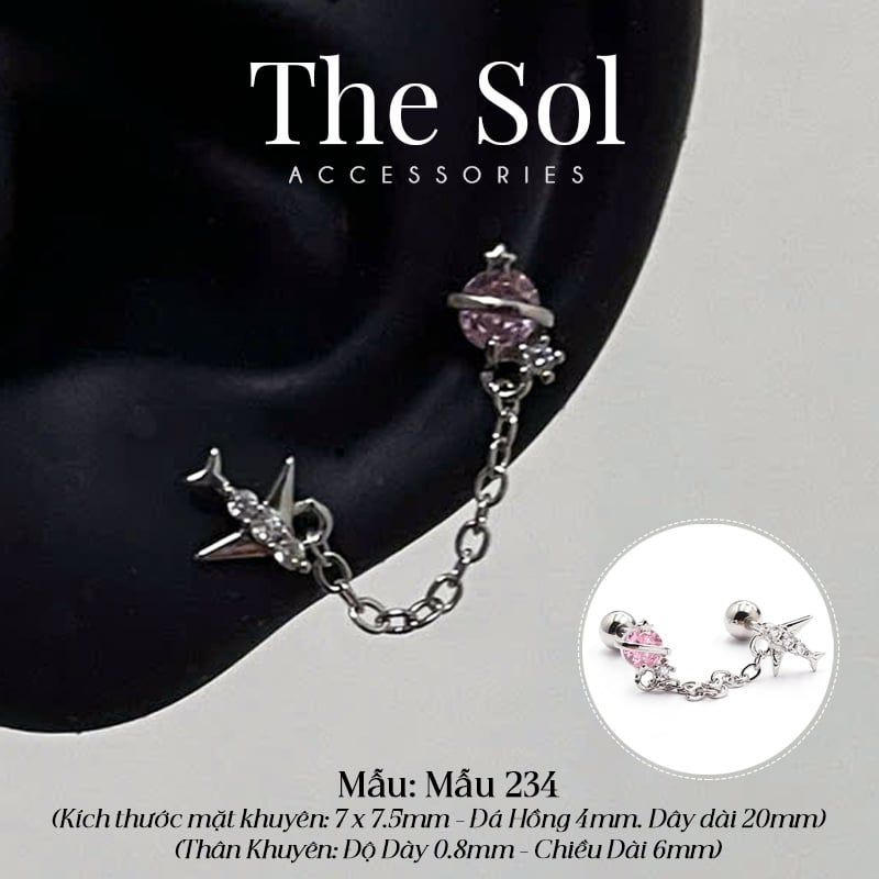  Khuyên Tai Thép Xi Mạ Airplane - Mẫu 234 